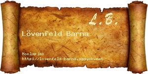 Lövenfeld Barna névjegykártya