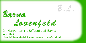 barna lovenfeld business card